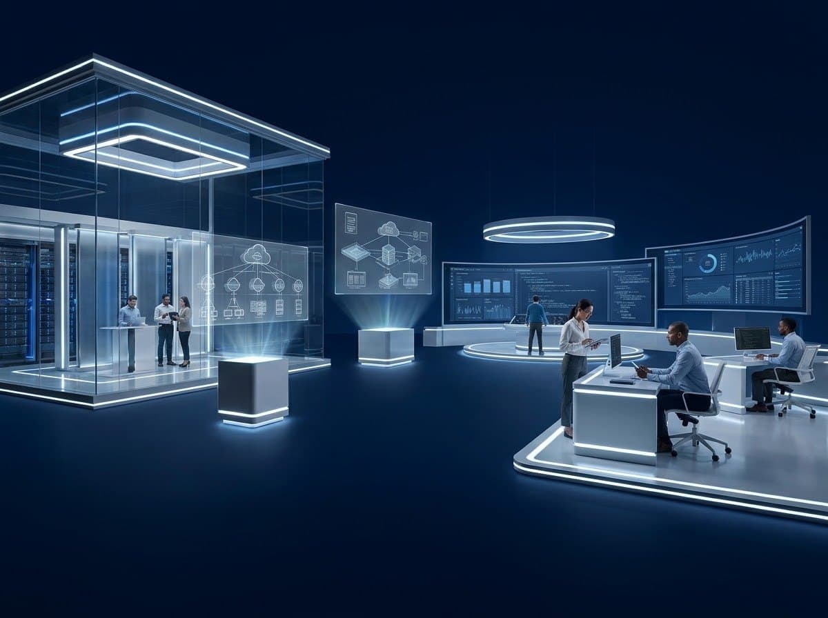 Entorno arquitectónico empresarial que representa la consultoría tecnológica de Arvantyx