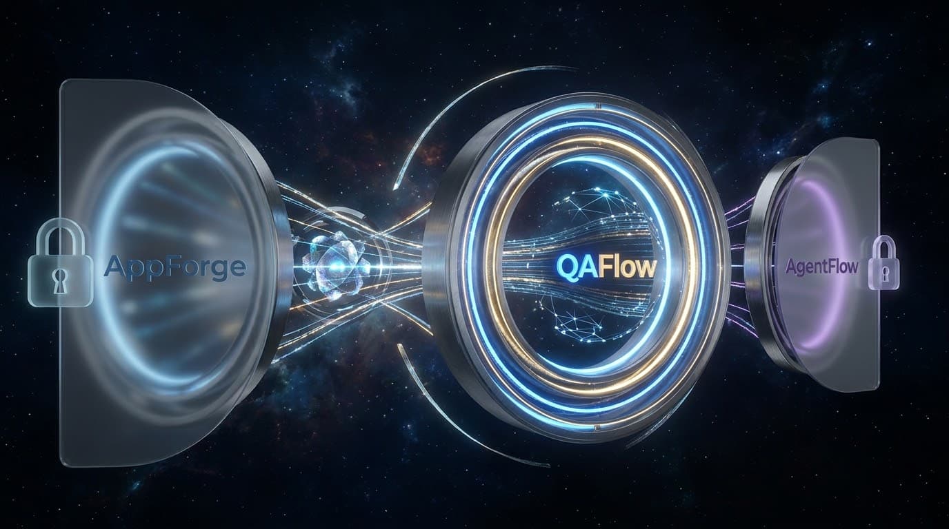 Visualización de agentes de IA ejecutando pruebas funcionales en paralelo — QAFlow